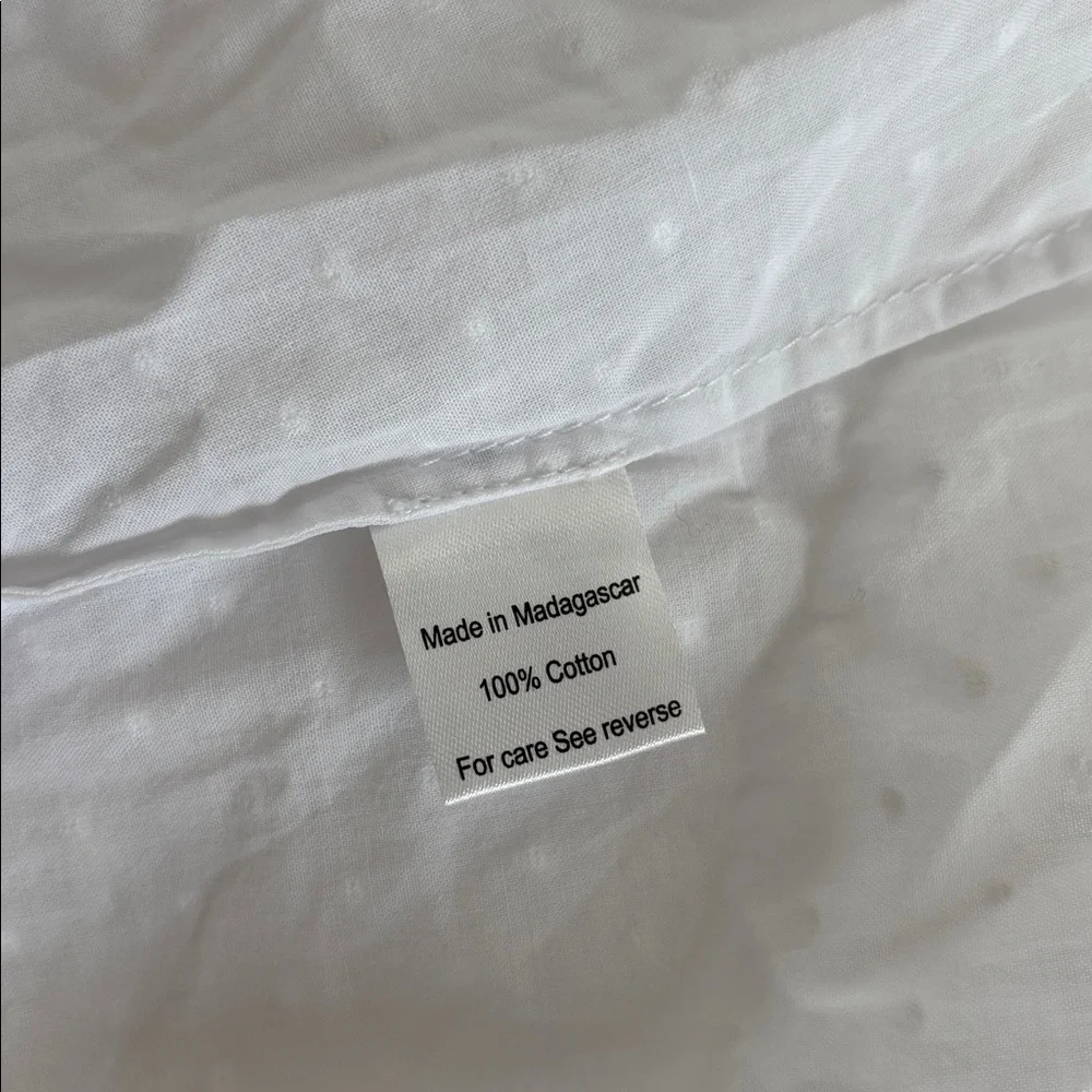 NWT Hill House Athena Nap Dress White Babydoll Swiss Dot XS Semi Sheer Smocked